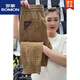 罗蒙（ROMON）2025夏季薄款冰丝速干格子拼色休闲裤男士潮流百搭宽松束脚哈伦裤 蓝色 30 (110125斤)
