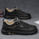 
Jingpu Fei leather casual sneakers men's trendy shoes student versatile single shoes 7372 black 39