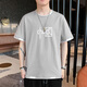 Holzspecker [zweiteiliger] Kurzärärmelte-T-Shirt für Männer Sommer dünne Baumwoll-Trends, vielseitige halbe Ärmeln Herren-T-Shirt Top 651 Weiß + 659 Grau 2xl
