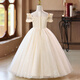 Anne Yuer Girls 'Kleid Prinzessin Kleid Hochzeit Blume Kinder Host Show Geburtstag Klavier Kostüm Champagner 130