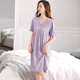Nightgown modal pour femmes Pyjamas d'été modaux d'été pour femmes 2025 Nouveaux manches minces de grande taille de grande taille M686 Violet 3xl [160-180jin [Jin est égal à 0,5 kg]]]