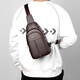 Kangaroo Herren-Crossbody Chest-Tasche echte Leder-Leder-Kopfschicht Kuhleder Leder One-Shoulder Lederbeutel Herren Ins Small Cross Bag Boy's Chest Bag Black 7029 Real Leder