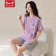 Catman (Miiow) Pure Cotton Pajama для женщин в летнем сете шорт с короткими рукавами с двумя частями сладкой весной и летней интернет-знаменитой домашней одежды 9856 хлопка с короткими рукавами (75-95Jin [Jin равняется 0,5 кг])