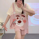 Xushansi summer pajamas for women thin students sweet shorts shorts for two-piece set for summer loose and can be worn casual home clothes 679 Green Dinosaur M Recommended 80-90Jin [Jin equals 0.5 kg]