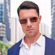 Metal frame square sunglasses men's sunglasses UV anti-small glasses legs simple and fashionable golden full frame European and American black gold frame black gray lens