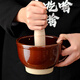 Fat Donglai's same style household garlic hammer, old-fashioned hammer for pounding garlic, garlic paste, pepper, preserved egg, tea, ceramic pounding, coarse pottery thunder bowl type B + chicken wing wood garlic hammer