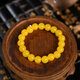 Fat Donglai's same style yellow beeswax bracelet second generation chicken fat amber Buddha beads single circle men's and women's bracelet fashion bracelet 10MM beeswax bracelet-19 pieces