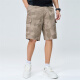 Mark Waffe [camouflage workwear] casual shorts men's 25 summer large pocket letter embroidery fashion trendy and cool versatile five-point pants 701 khaki 2XL