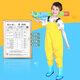 Children's waders, outdoor play water clothes, catching fish and catching sea, half-length waders, suspenders, one-piece shoes, waterproof beach, 27 shoes, 17:5cm