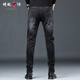 Encourage jeans men's slim feet men's casual men's clothing youth washing long pants men's spring and summer 1048-Black official 28