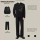 
Vaderton Sheep New Chinese Style Casual Suit Set Men's Spring and Autumn Chinese Style Embroidery Zhongshan Style Hanfu Men's Clothes Black Jacket + Black Shirt + Trousers [Three pieces XL [High Quality]