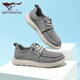 Zapatos de lona Septwolves, zapatos para caminar transpirables y frescos de seda helada para hombre, otoño 2025, nuevos zapatos informales ligeros sin cordones para papá para hombre, gris 9928 39