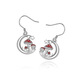 Olodya S925 Pendientes blancos Simples Outumn and Winter New Mushroom Moon Pendientes de la Estrella de Navidad Regalo de cumpleaños de San Valentín E695 Pendientes de oro de platino (caja de regalo exquisita + Tarjeta de felicitación de escritura)