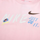 耐克（NIKE）女装运动套装25夏新款舒适透气时尚印花短袖T恤宽松五分裤 两件套 FJ7714-690+HM6983-133 L