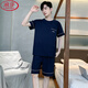 Langsha Pyjamas Herren Sommer Baumwolle kurzärmelige Jugend im mittleren Alter mit großer großer Männer im Sommer Casual Frühlings- und Herbst-Heimbekleidungsset 9934 [H-Serie Herren-Kurzärmel-Shorts für Männer] XL [Empfohlen 125-140jin [Jin gleich 0,5 kg]]