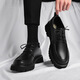 Red Dragonfly (rote Libelle) Lederschuhe für Männer Britisch -Stil Neues schwarzes Männer lässiges Big Head Derby dicker Sohle hoher und niedriger Top Martin Stiefel Schwarz 6625 41 Standard Lederschuhgröße