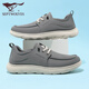 Zapatos de lona Septwolves, zapatos para caminar transpirables y frescos de seda helada para hombre, otoño 2025, nuevos zapatos informales ligeros sin cordones para papá para hombre, gris 9928 39