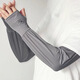 Sherundo Sunscreen Ice Sleeves Men's Large Size Loose Ice Silk Sunscreen Sleeves Summer Outdoor Cycling Driving Fishing Sunshade Hand Sleeves Two Pairs - Dark Gray