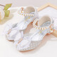 Ruiyang coréen Version des talons hauts pour enfants Chaussures cristallines filles princesse chaussures strass des étudiants chaussures de scène de scène