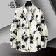 Классический автомобиль (Laoyeche) Pure Cotton Print Print Print Print Runce Men Black Big Big Flower Room 2025 Новая крупная куртка № 1049-5 Color (100 Pure Cotton Fabric) () L