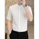GOLDLION G+ goldlion stand collar short-sleeved shirt men's summer thin high-end business casual top men's no-iron Henry collar white M