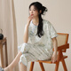 Summer Damen Kurzärärmelte Pyjamas Set Cotton Dünne neue chinesische Baumwoll-Baumwollhosen Hauskleidung können draußen getragen werden und beiläufig lzy9911 m (empfohlen 75-95jin [Jin gleich 0,5 kg])