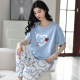 Zhulu pijama de algodón puro apretado para mujeres en verano delgada dulce y linda pantalones de manga corta set 2025 nueva ropa casera cómoda 679 m
