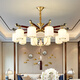 2025 Nuevo estilo NUEVO Estilo Downward All Copper NUEVA ALMA DE ALMA DE ALIMENTO DE COLLO CHANDELier Estilo chino Restaurante de té de villa atmosférica de alta gama Restaurante 9889-10 CABEZA DE COPPUL