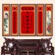 霜魄天地君国亲师位中堂挂画牌匾乡下农村自建房堂屋装饰画祠堂神位 005(可改姓氏) 14070cm*30cm 中间+140**4幅 油画布+实木框