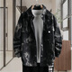 Veste en jean gtyuwvg pour garçons 2025 printemps et automne de la chemise adolescente nouveau style junior et lycée de mode masculine Top 16819 Black Letters XL (115-130jin [Jin est égal à environ 0,5 kg]))