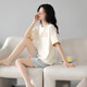 Pajamas modales para mujeres en verano sólidos sólidos pantalones cortos de algodón para las damas casuales dulces, lindas y simples pueden usar muebles para el hogar de primavera y verano 687 m (altura recomendada 150-160c peso 75-95