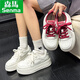 Semir women's shoes thick sole white shoes for women 2025 summer new casual shoes women's board shoes panda shoes breathable sports shoes for women w795 beige 37 (235mm)