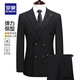 ROMON Men's Suit Suit 2025 Spring New Business Casual Professional Suit Western and Middle Youth Suit Black M (170)