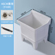 Mop pool balcony ceramic washing mop pool mop pool household bathroom automatic drain high-foot basin pool 46 cm backrest manual drain