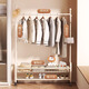 Yimo coat rack movable floor-standing home bedroom iron storage shoe and hat hanging clothes rack 60 double layers - white