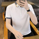 啄木鸟条纹短袖t恤男夏季韩版商务休闲翻领polo打底衫男款夏装上衣服 736绿色 M