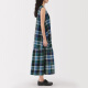 
MUJI women's Madras checked sleeveless dress women's skirt dress 25 summer new BC2NMA5S green checked S (155/80A)