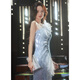Banquet evening dress women's new elegant temperament annual meeting host tube top fishtail catwalk performance dress gradient blue YXSZ21205 L