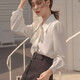 Nanmu Xiong shirt bow lantern sleeve spring and autumn new white commuter shirt women's formal dress ribbon design professional top lantern sleeve shirt M 85-115Jin Jin equals 0.5 kg