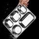 Venus 304 stainless steel fast food tray canteen adult four-grid and five-grid rectangular rice tray fast food box deepening and thickening set