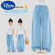 
Disney girls plaid trousers 2025 spring new style medium and large girls fashionable loose wide-leg pants spring children's sports pants 15266 blue 120