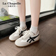 La Chapelle women's shoes moral training shoes women's new all-match casual shoes low-top soft-soled sports shoes for women-2215B beige black 38