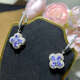 Shien's new natural tanzanite earrings, light blue 925 silver precision inlaid main stone 3*4mm ear clip, main stone 3*4mm