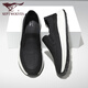 Sept loups Chaussures pour hommes pour l'été en maille en maille volante Chime Casual Walking Chaussures pour hommes 2025 Nouveaux chaussures de tissu de pédale de tête légères Chaussures de sport noir 9923 41