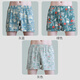 Modale Herrenunterwäsche Herrenreine Baumwoll-Aro-Hosen Großgröße 10A Antibakterielle Sommerboxer Shorts Loose Boxer Bottoms, Buchstabengraffiti, Graublau + Grün + Grau 3 Streifen 2xl [Empfohlen 140-185jin [Jin gleich 0,5 kg] -Hoch-Elastizitätswaist]