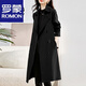 ROMON trench coat for women 2024 spring new mid-length spring and autumn women's clothing small commuting casual versatile coat black XL