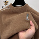 Old man's head (LRT) velvet thickened half-turtleneck sweater for men in autumn and winter, young and middle-aged warm inner knitted bottoming sweatshirt men's trendy 9859 coffee color 4XL recommended 185-210Jin Jin is equal to 0.5 kg
