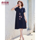 
Yu Zhaolin's mother dress summer short-sleeved dress middle-aged and elderly women's skirt Y232Q1424