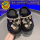G. DUCKKIDS little yellow duck girl bathing non-slip slippers 2025 summer new children's soft sole pearl hole shoes little baby white [version] 24