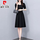 皮尔卡丹（pierre cardin）赫本法式小黑裙气质短袖2025夏季时尚新款收腰显瘦中长款裙子 7270短款黑色【 GD723-7 M 【90-105斤